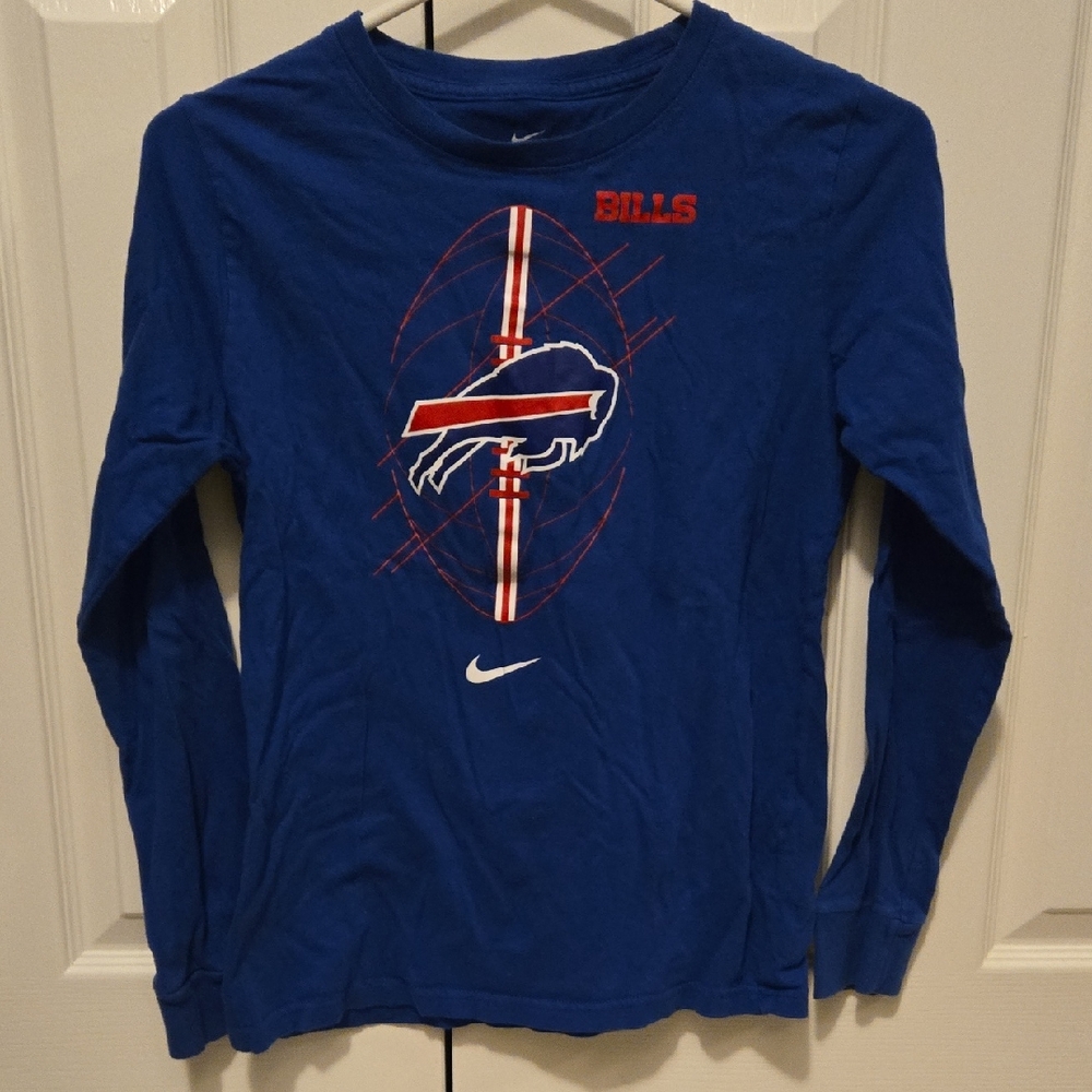 Nike Kids Buffalo Bills Long Sleeve Tee - Blue with Red & White Accents